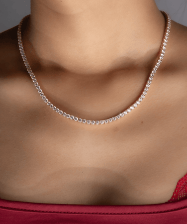 Collier Tennis 4 mm – Or Rose