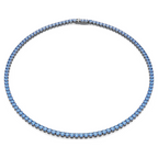 Collier homme type tennis en argent avec pierres brillantes en zirconium porté autour du cou, style moderne et élégant