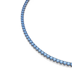 Collier homme type tennis en argent avec pierres brillantes en zirconium porté autour du cou, style moderne et élégant