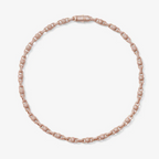 Collier grosse chaîne rose gold sertie de zirconium porté par un homme, style luxueux et tendance