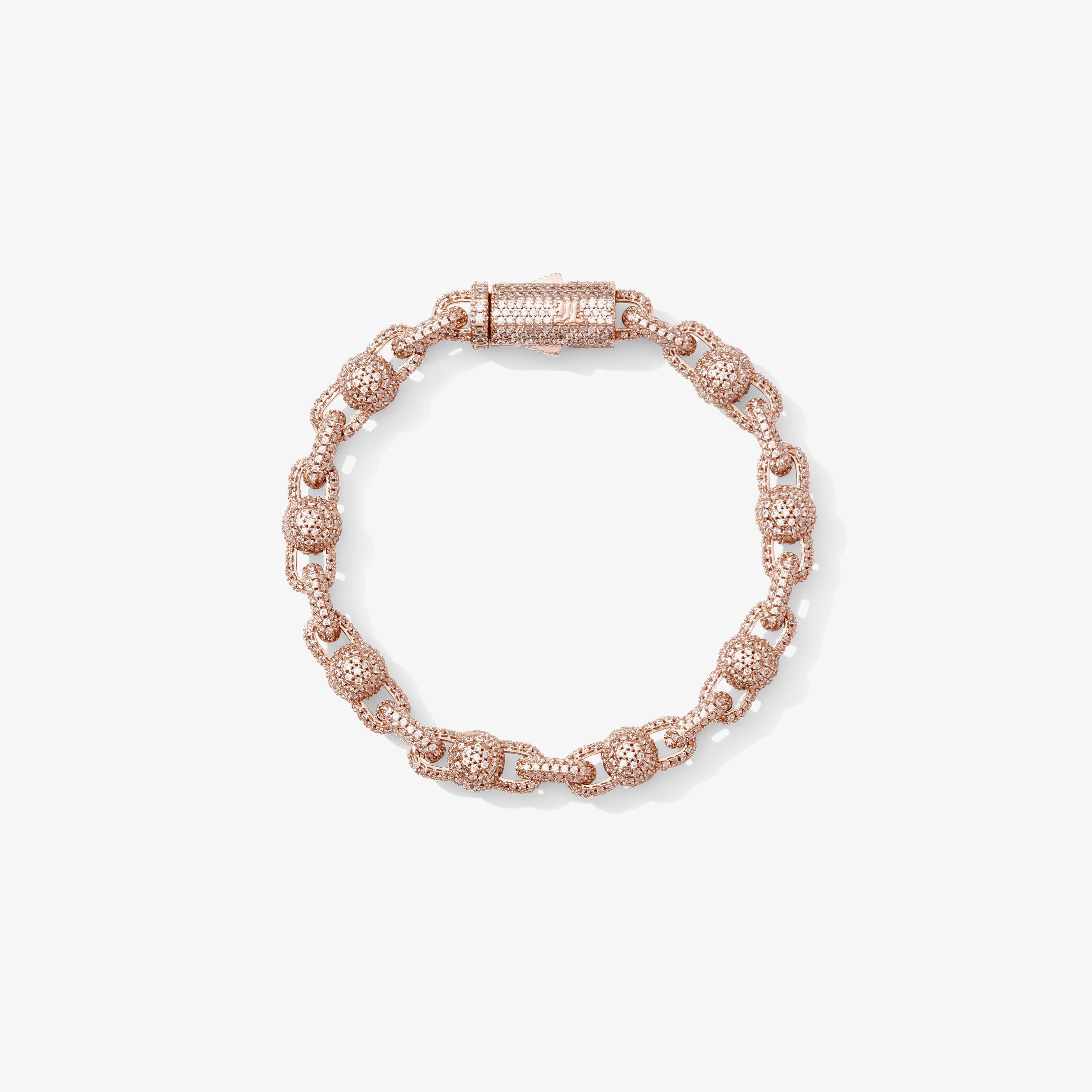 Bracelet Billes Plan Or Blanc - Rose